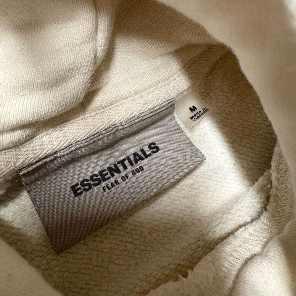 Fear of God Essentials Hoodie oat off white cream mens size medium cotton - Picture 4 of 6